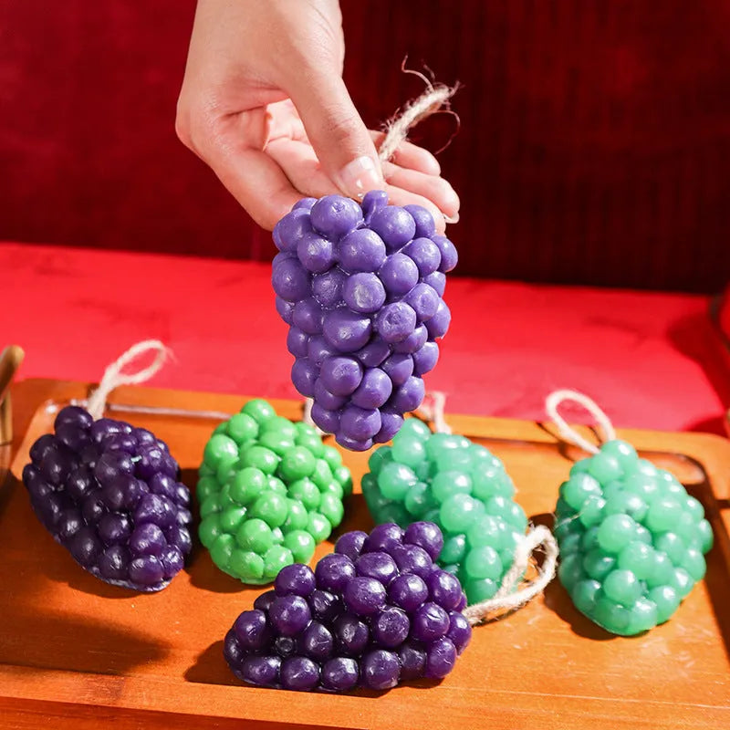Purple and green grape cluster handmade soap bar, 80g weight