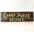 Wooden Home Sweet Home carved wall hanging ornament in black or white, 40cm wide