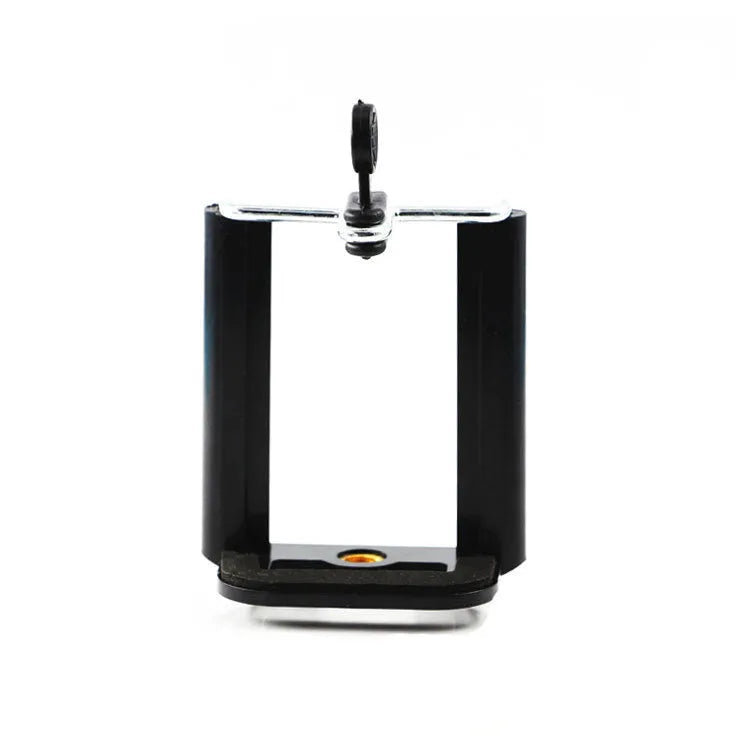Black plastic U clip universal car mobile phone holder for windscreen or dashboard mounting.