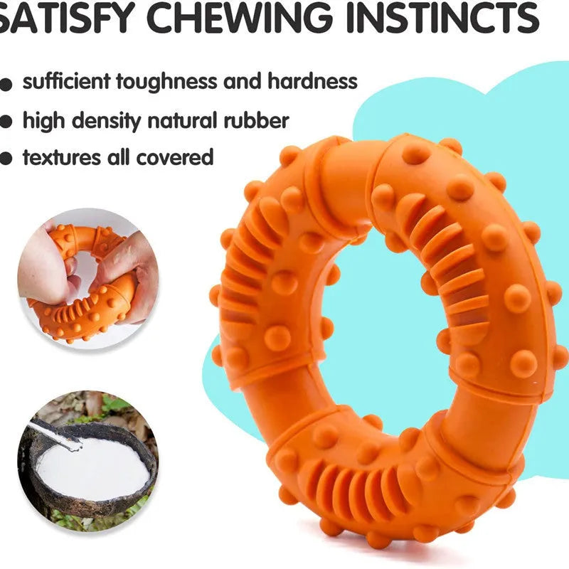 Blue dog fetching stick toy with hollow centre for chewing and lightweight floatable construction