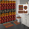 Bomi printed polyester shower curtain and anti-slip floor mat set in modern simplicity style, multiple colour options