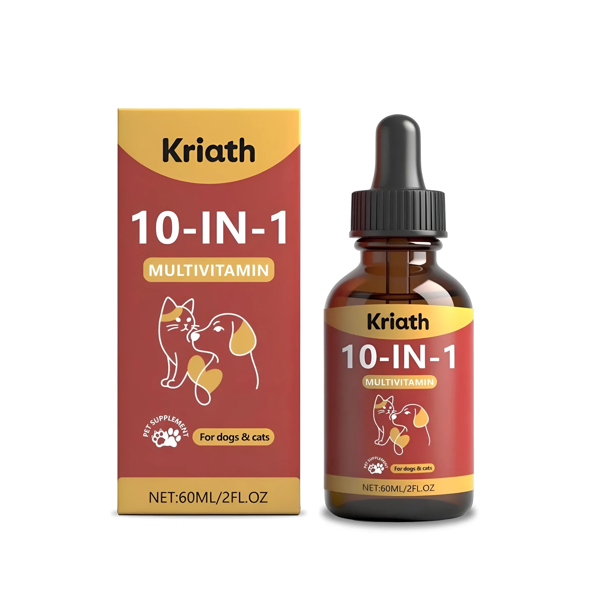Pet multivitamin oral liquid 60ml bottle with glucosamine and cranberry for dogs and cats