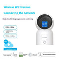Zhou Shi white plastic wireless indoor security camera with screw-fixed bracket on a wall
