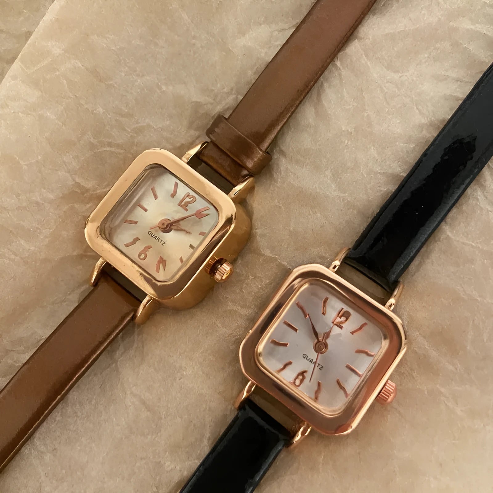 Women's retro fashion watch with alloy case in 10mm thickness showing colour options