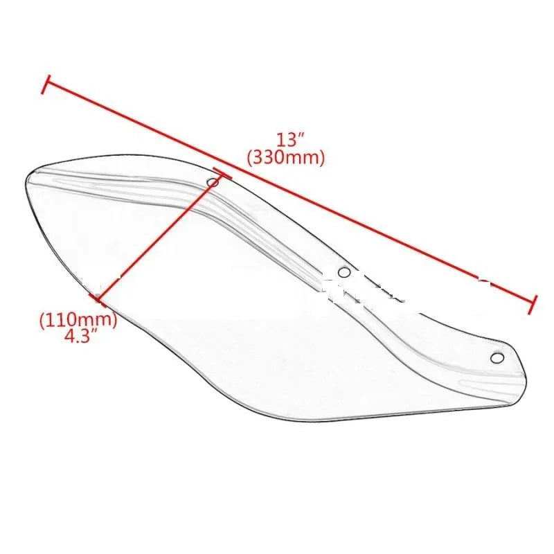 Pair of black ABS plastic side windshields for a Harley-Davidson Touring Glide motorcycle.