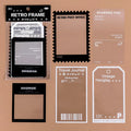 15 sheets of retro frame stickers with transparent PET backing for journal decoration