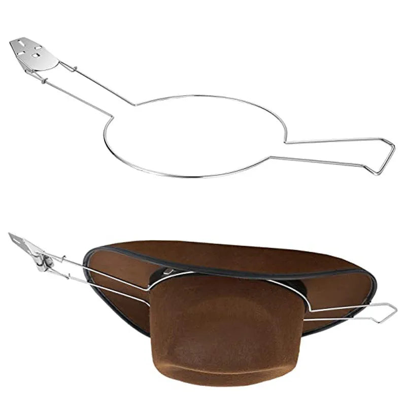 Brown iron car hat stand with a chrome-plated interior for vehicle organisation.
