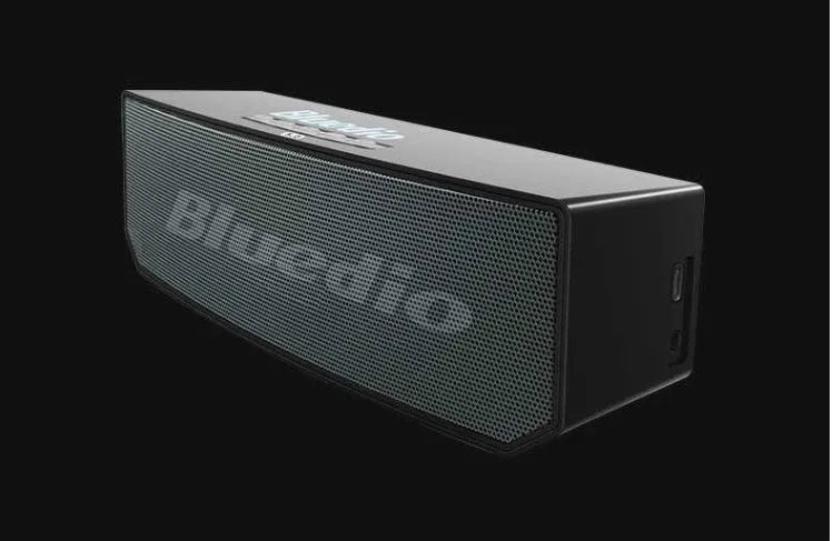 Black BS-6 cloud smart speaker with 52mm driver and micro-USB port.