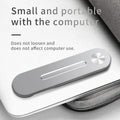 Silver aluminium laptop side mount bracket holding a tablet next to a laptop screen