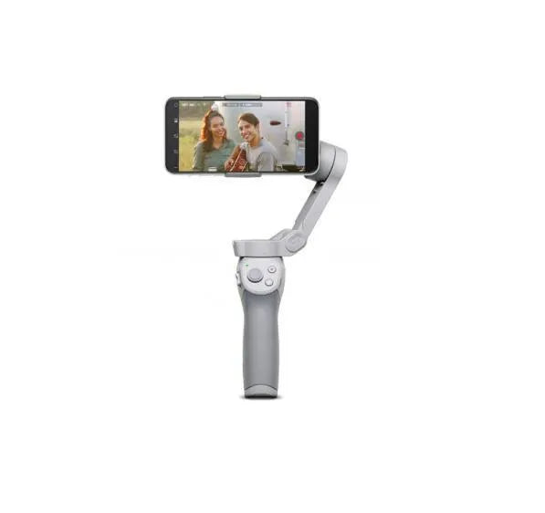Magnetic mobile phone PTZ gimbal stabiliser with attached smartphone and magnetic clamp