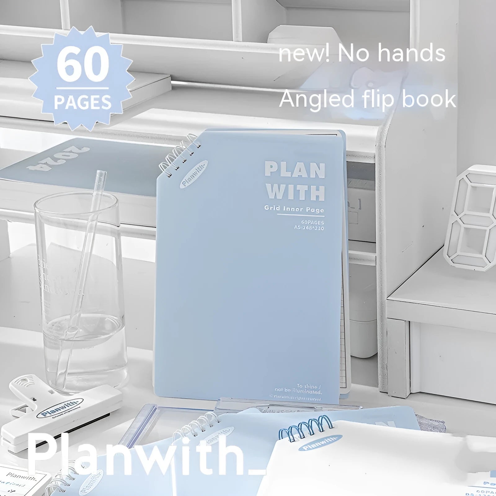 Oblique angle artsy ins style student notebook in A5 or B5 size with salt series design