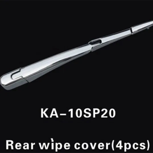 Four silvery ABS plastic rear wiper cover trim caps for a 2010 Hyundai.