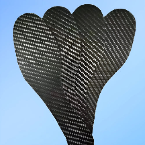 Black 3K carbon fibre running shoe insoles shown in three thickness options: 0.8mm, 1.0mm, and 1.2mm.
