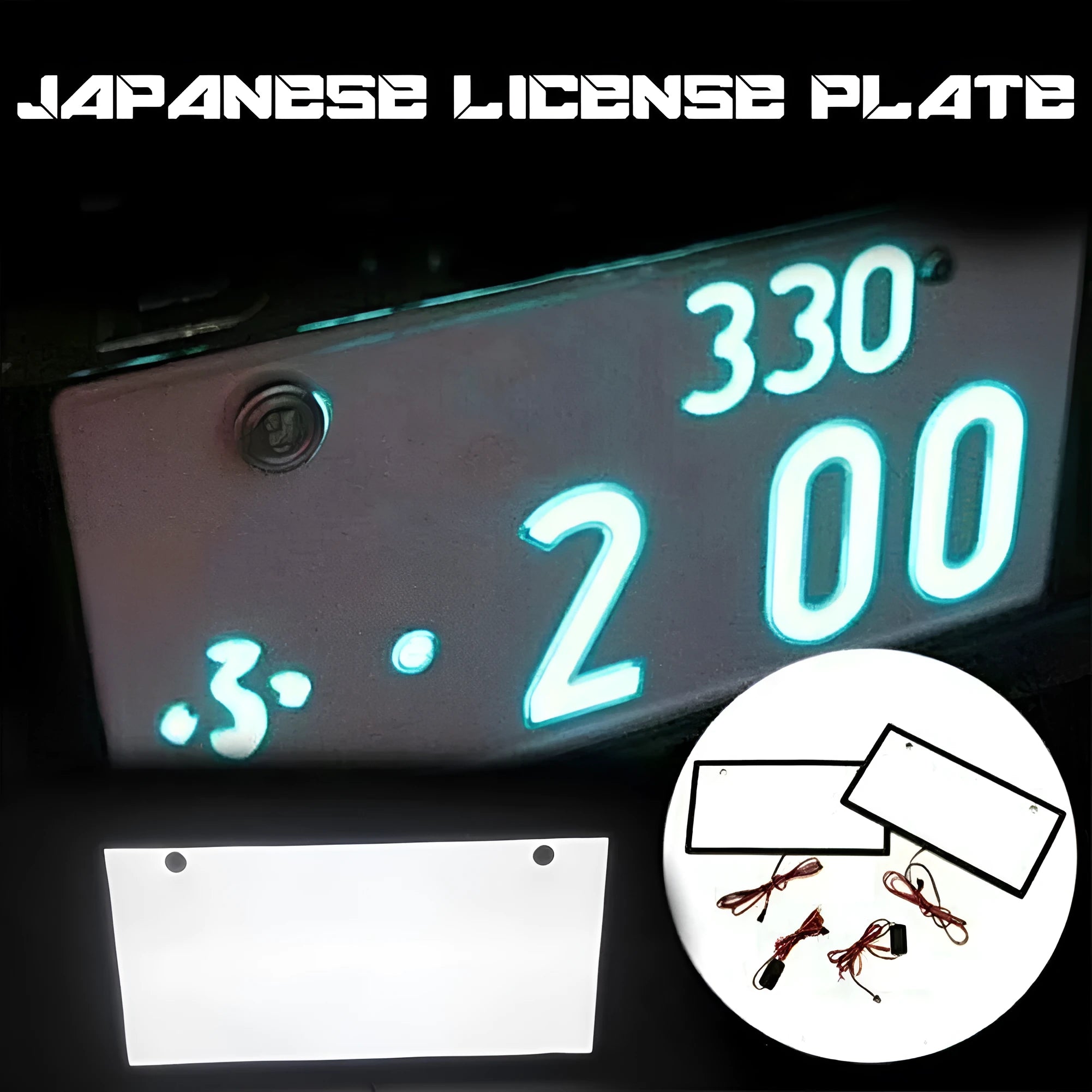 Two white LED license plate light units for truck and van installation