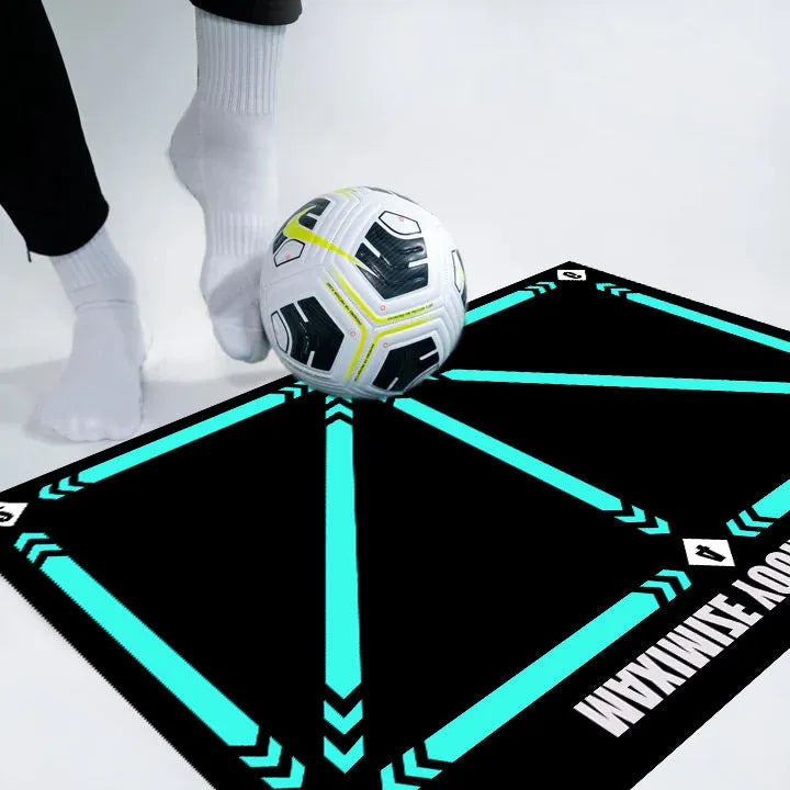 Rubber football training mat in cushion colour with socks accessory