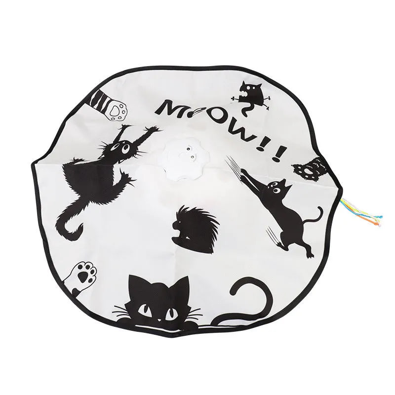 Plastic self-hi relief cat toy with automatic bouncing mechanism