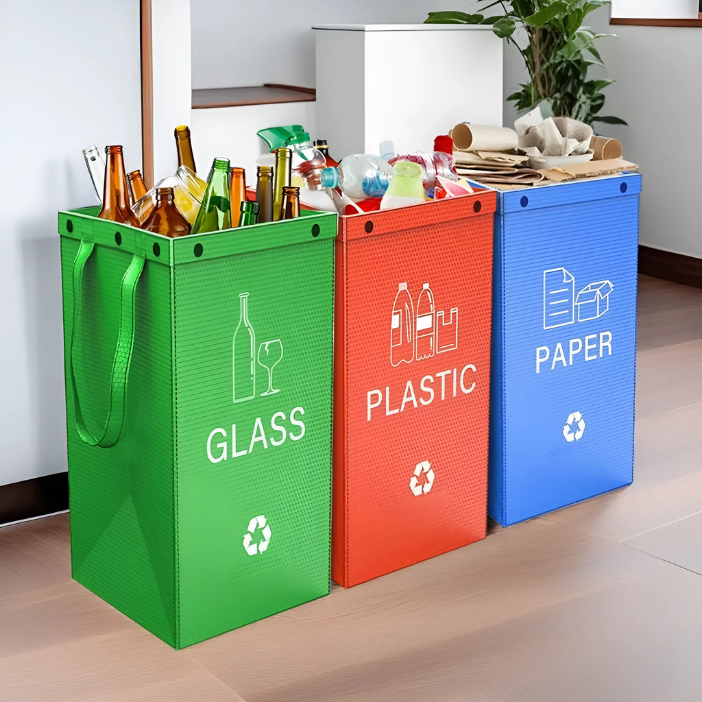 40-litre blue household plastic bin with waterproof construction for indoor waste classification