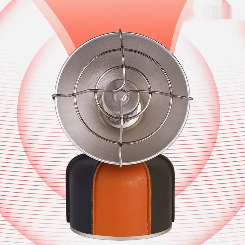 Black and orange portable camping heating stove with automatic press ignition system