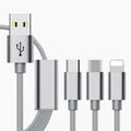 Three-in-one Micro USB charging cable with 1.2m length in six colour options