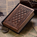 Embossed faux leather notepad with three-dimensional cover design in bronze colour