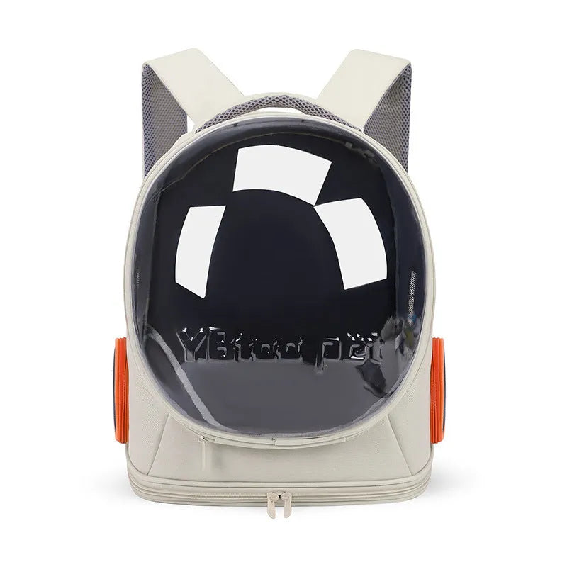 PVC space capsule cat backpack in solid colour, large capacity, breathable design for pet travel