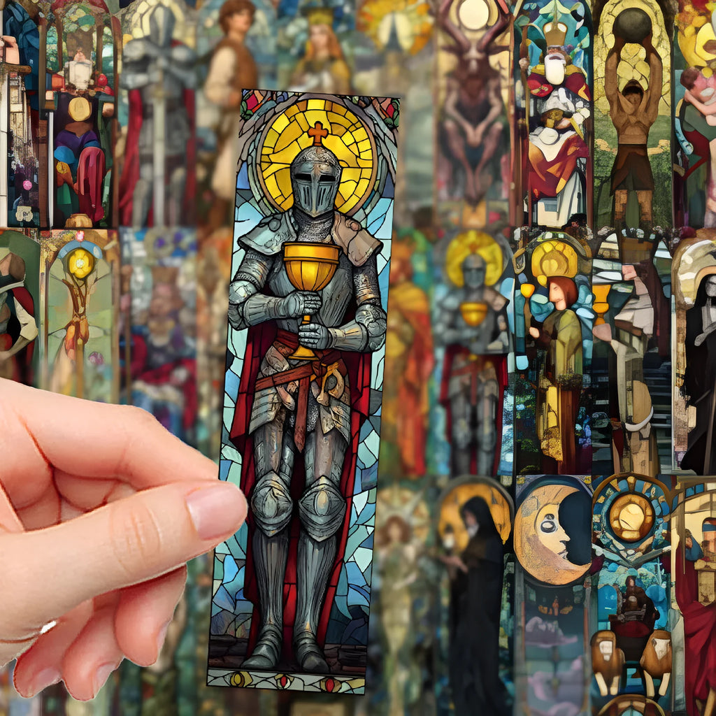 30 painted glass tarot bookmarks with cute homemade style and paper construction