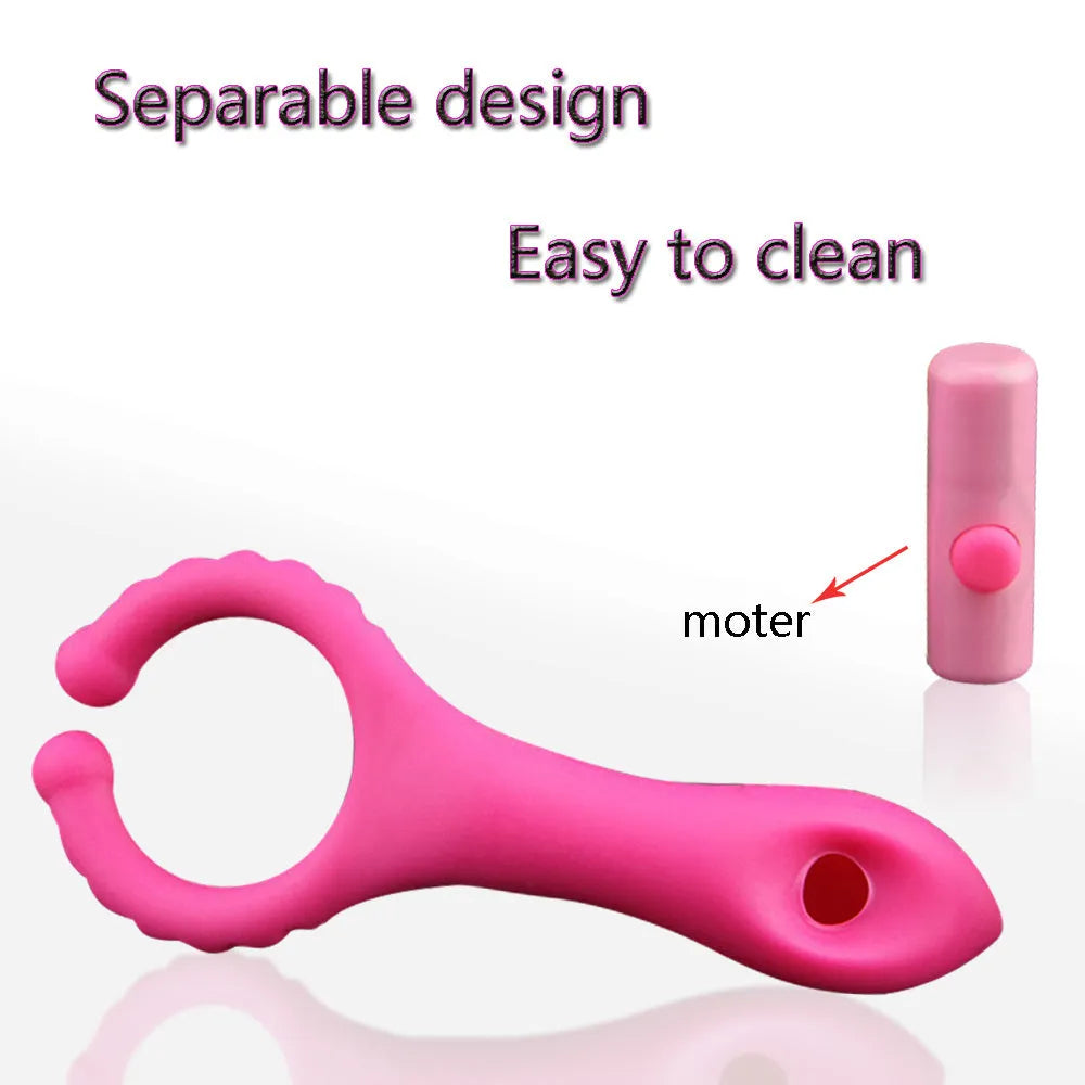 Rose Red silicone vibration clip with 103mm length and 20mm width