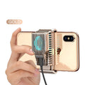 Black clip-on mobile phone radiator cooler with aluminium alloy and ceramic elements for smartphones