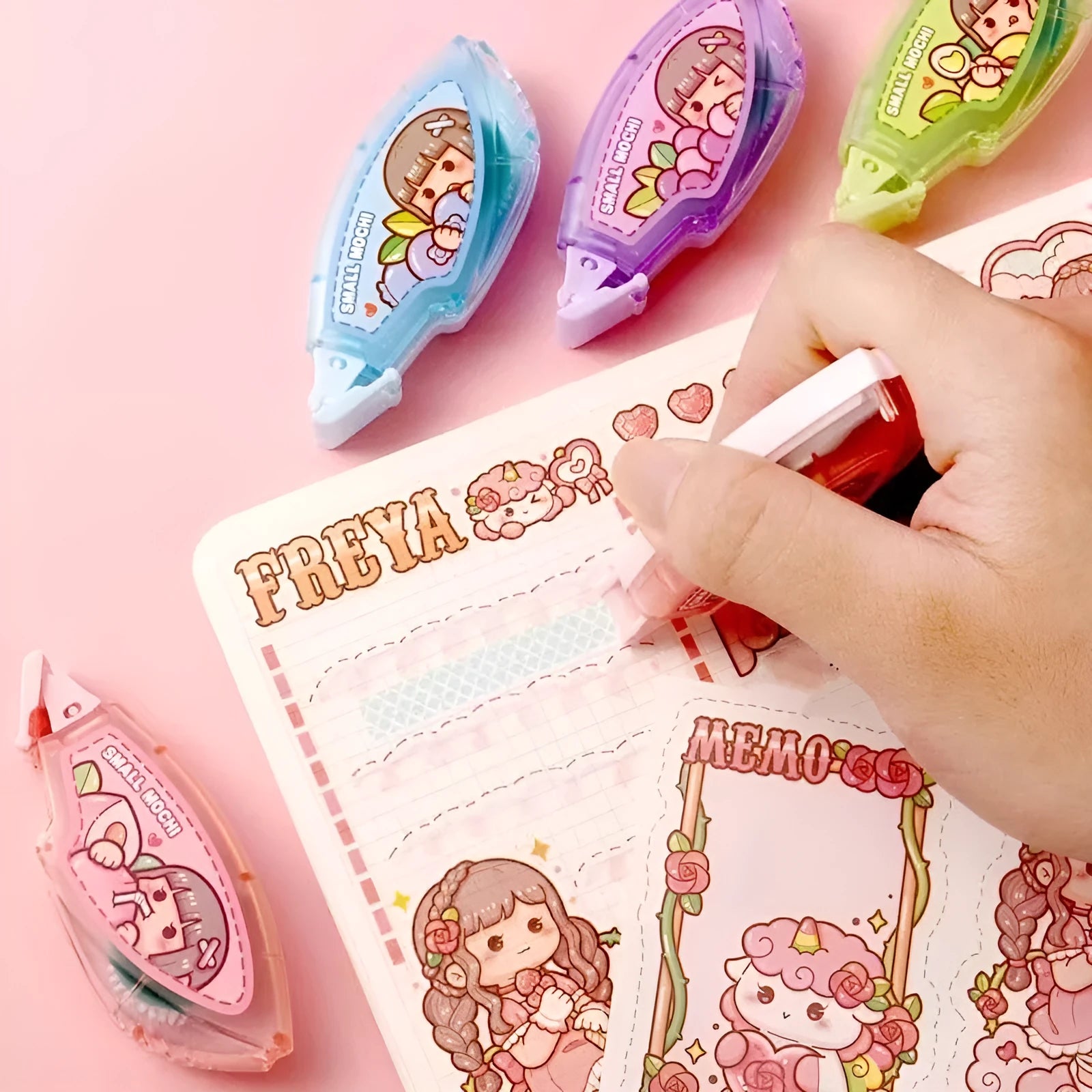 Dotting glue bottle in juice colours for hand account and stationery adhesive