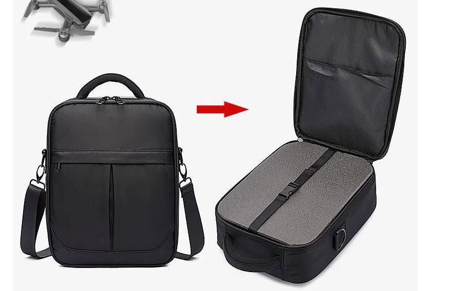 Black Oxford fabric men's messenger bag showing main compartment.