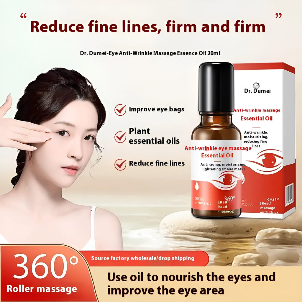 Red 20ml bottle of 20g eye anti-wrinkle massage essence oil for hydrating and firming