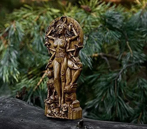 Small resin Greek goddess statue for altar or garden decor in three colour choices.
