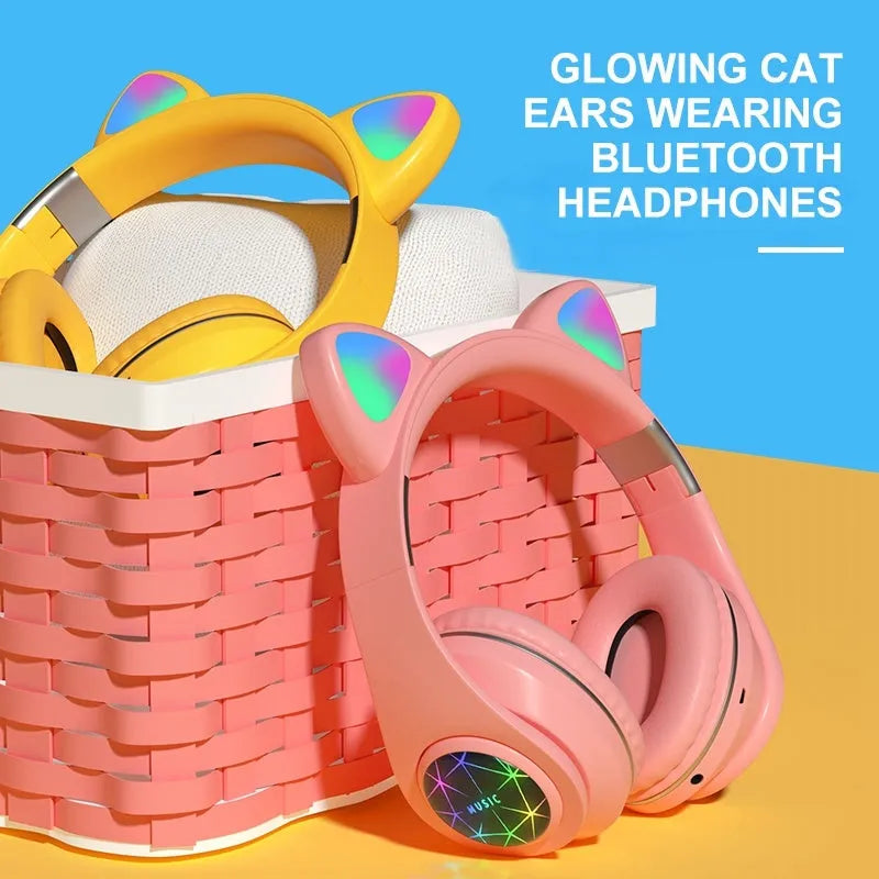 Cat ear wireless sports Bluetooth headset in six colours with head-mounted design