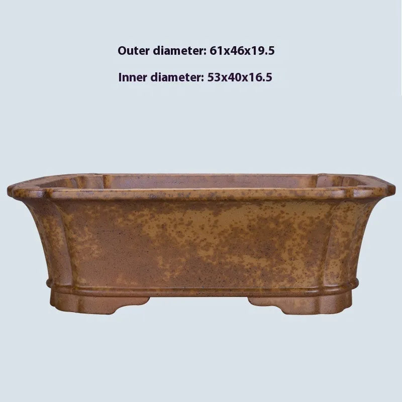 Purple sand rectangular flowerpot with modern design and hand-changed drainage system