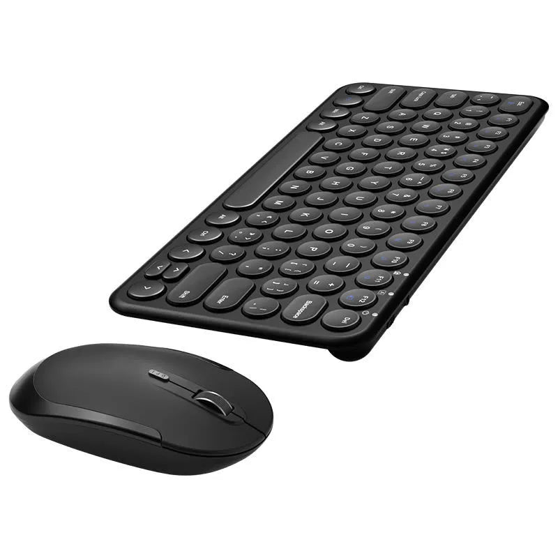 Wireless keyboard and mouse set with ultra-thin mute keys and optical mouse