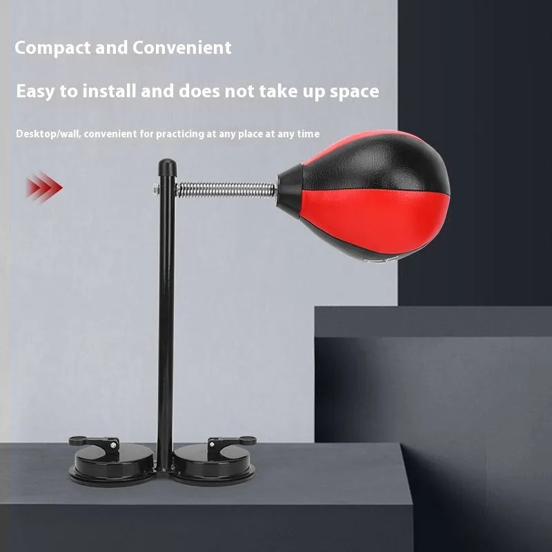 Pear-shaped hanging punching ball for home boxing training with suction cup mount