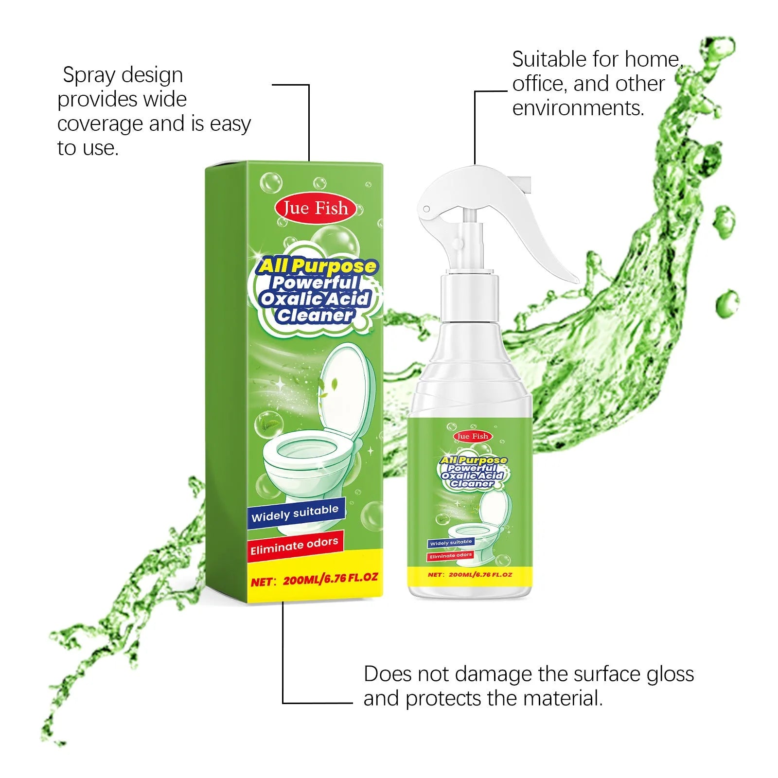 200ml multi-function household cleaning spray bottle with grease-cutting formula