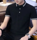 Men long-sleeved cotton T-shirt in black, side view, sizes M to XXXL