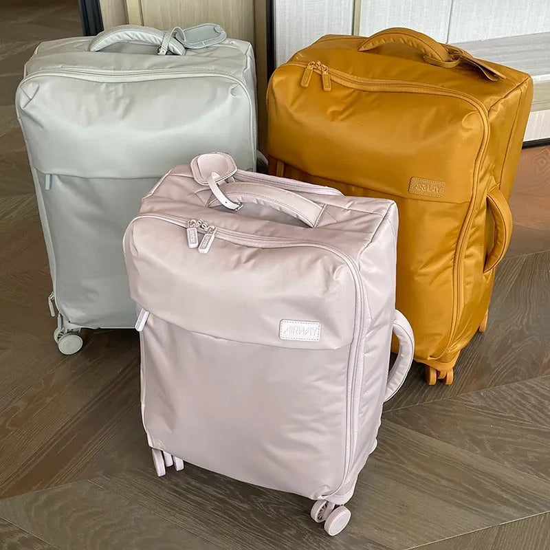 20 inch ultra-light waterproof Oxford cloth suitcase with universal wheels in Bluestone Green