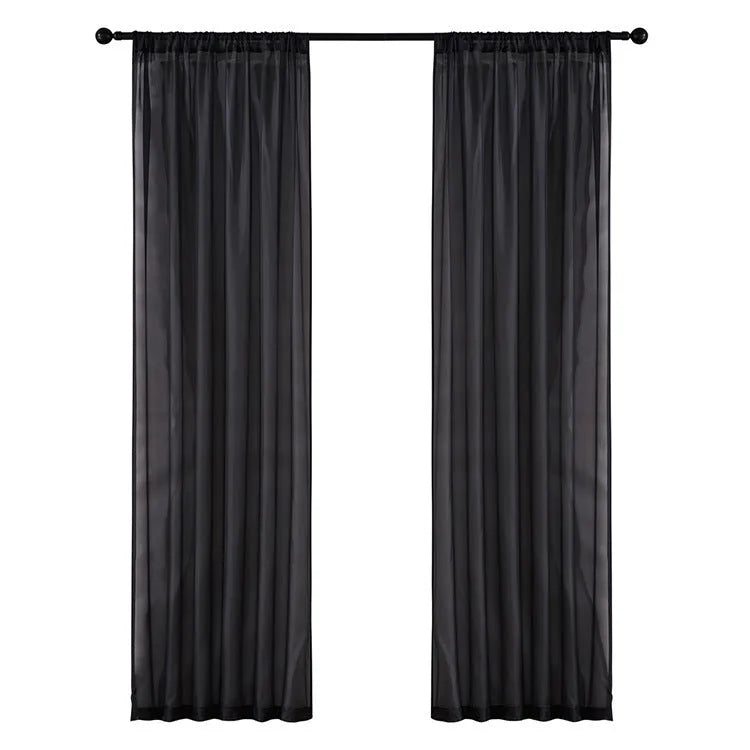 Modern black vertical window curtain with light transmission perforations measuring 150cm wide by 250cm long