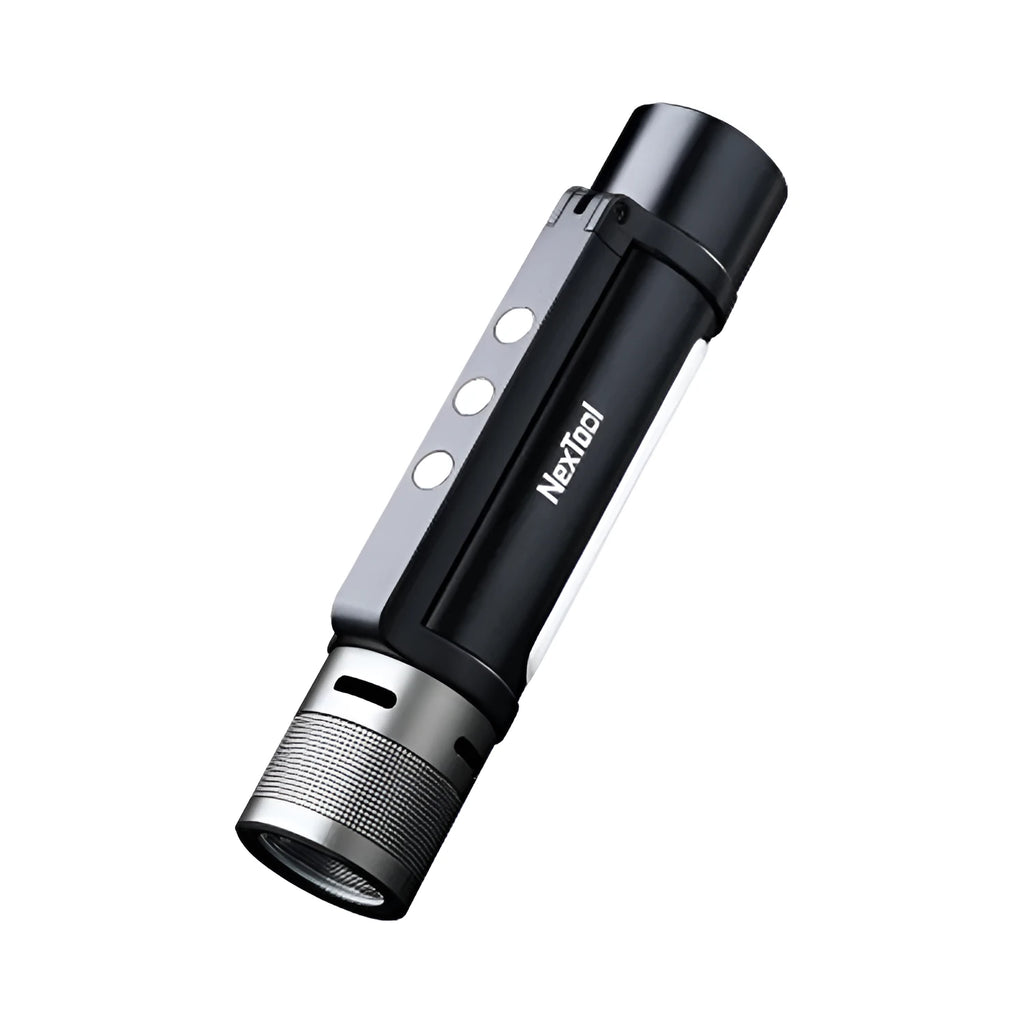 Home long-range portable rechargeable flashlight black aerospace aluminium IPX4 waterproof type-c charging power bank