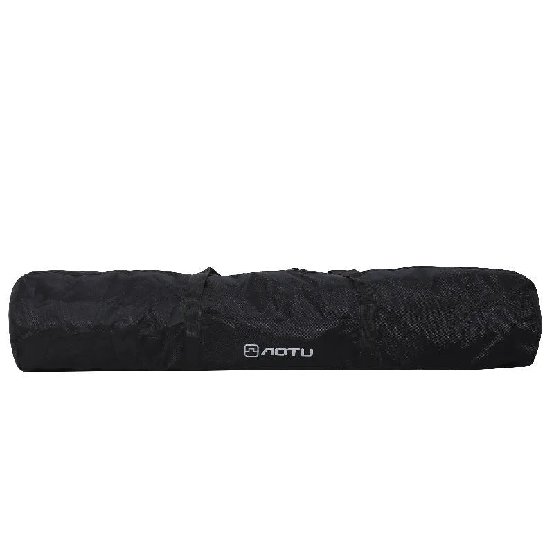 Green waterproof camping storage bag for folding tables and chairs showing expanded and folded sizes