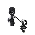 Black universal photographic lamp holder with E27 bulb socket and central umbrella connector.