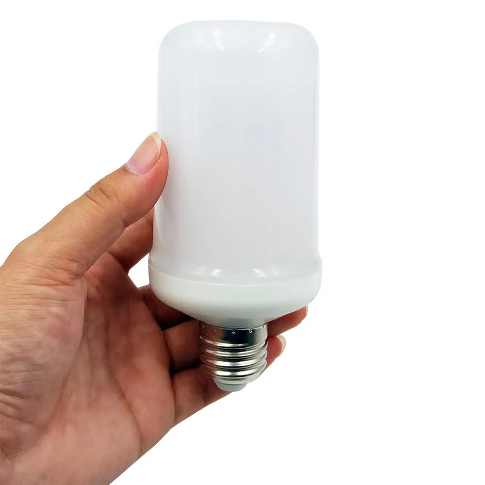 Decorative flame effect LED lamp with flickering fire emulation lighting