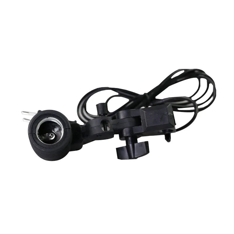 Black universal photographic lamp holder with E27 bulb socket and central umbrella connector.