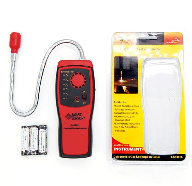 AS8800L portable flammable gas detector unit with LED display and compact rectangular housing