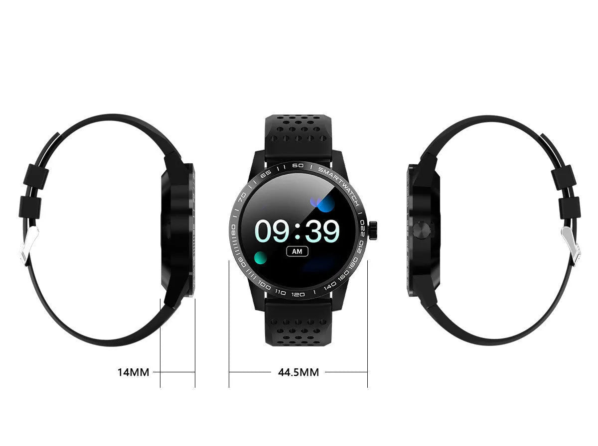 T2 colour screen smart bracelet in black showing heart rate data on display