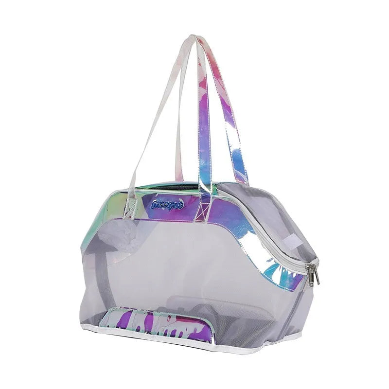 MOORPET leather cat carry bag in Milan White colour with 25L capacity