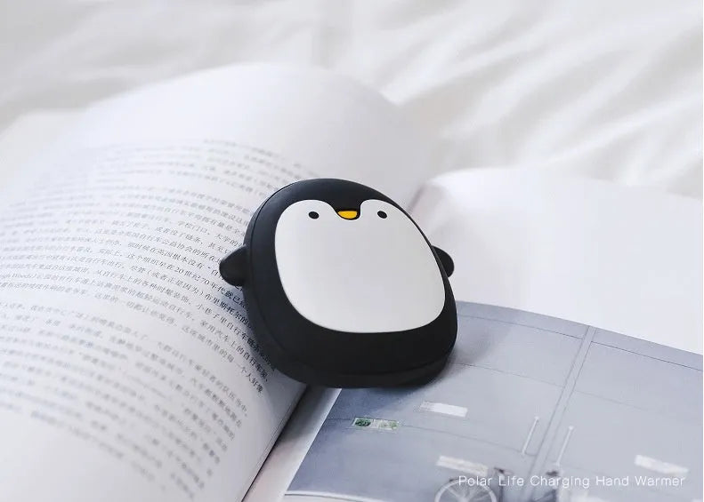 Cartoon penguin and polar bear USB rechargeable electric hand warmer with double-side heating