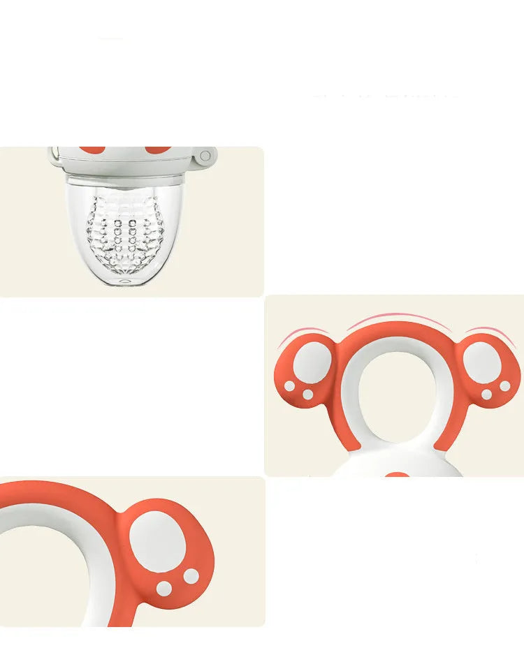 Baby food feeder with silicone tip in Quiet Blue colour on white background